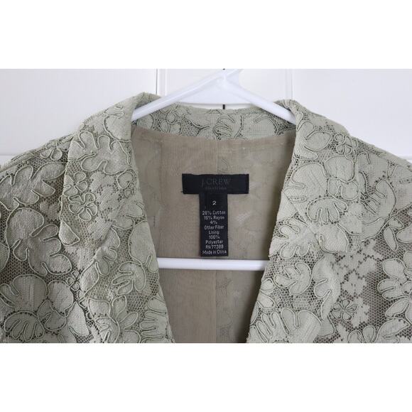 J.CREW COLLECTION $228 Beige Floral Lace Lined Light Blazer Jacket Top Size 2 - Picture 6 of 6